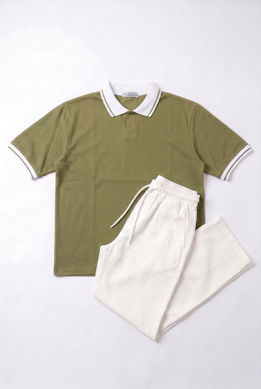 SET POLO + PANTA LINE BLANC