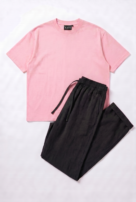 SET TSHIRT COTON OVERSIZED + KAMRAYA NOIR