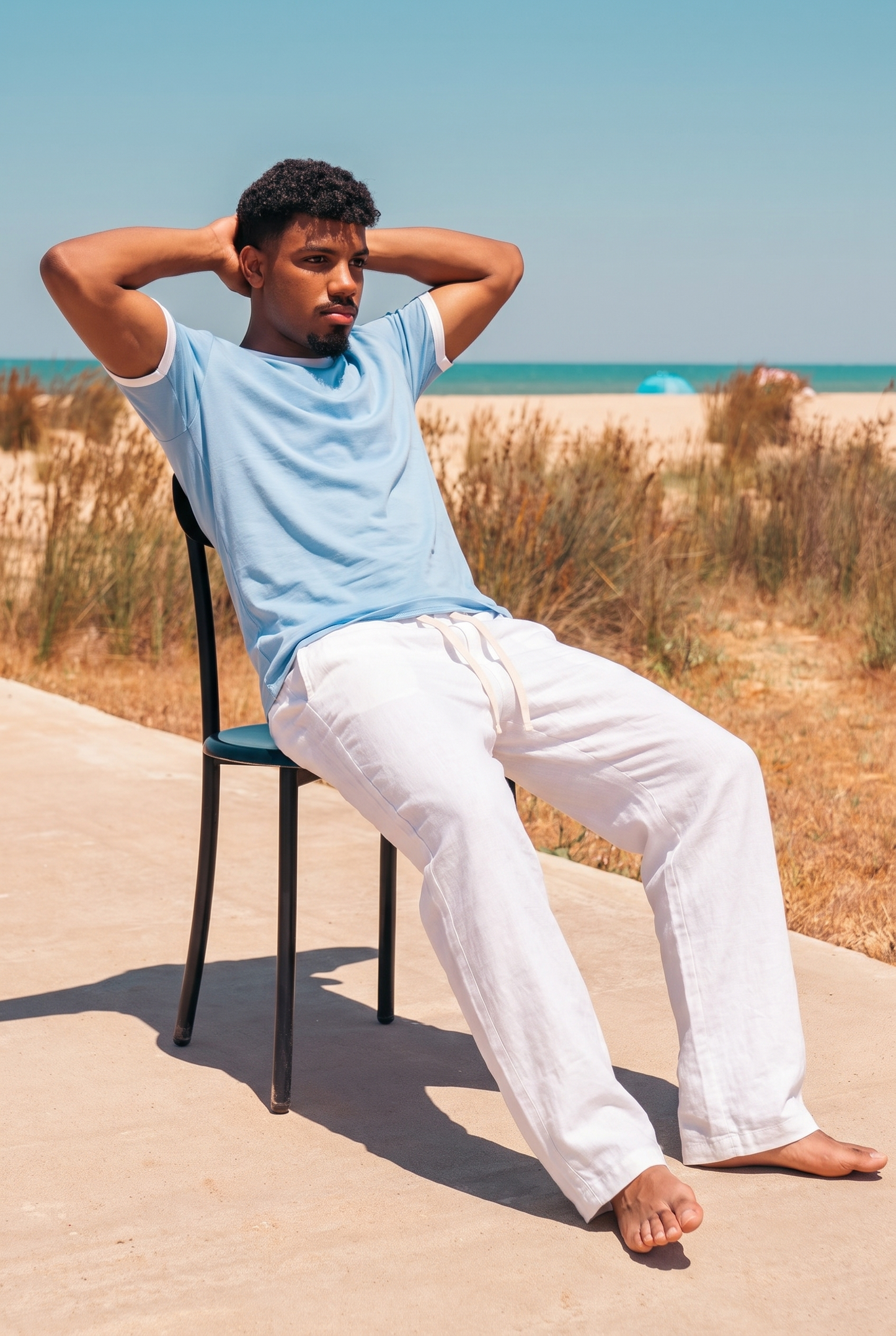 SET RINGER T-SHIRT + PANTALON KAMRAYA BLANC