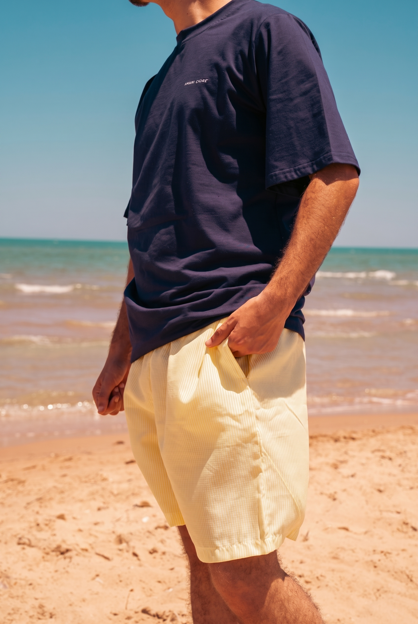 SET T-SHIRT AMALFI + SHORT RIÉE JAUNE