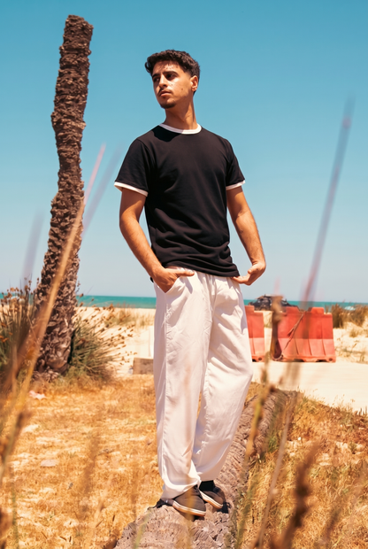 SET RINGER T-SHIRT + PANTALON KAMRAYA BLANC