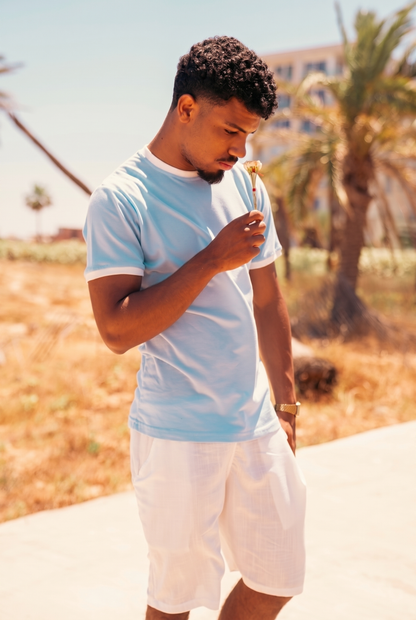 SET RINGER T-SHIRT + SHORT KAMRAYA BLANC