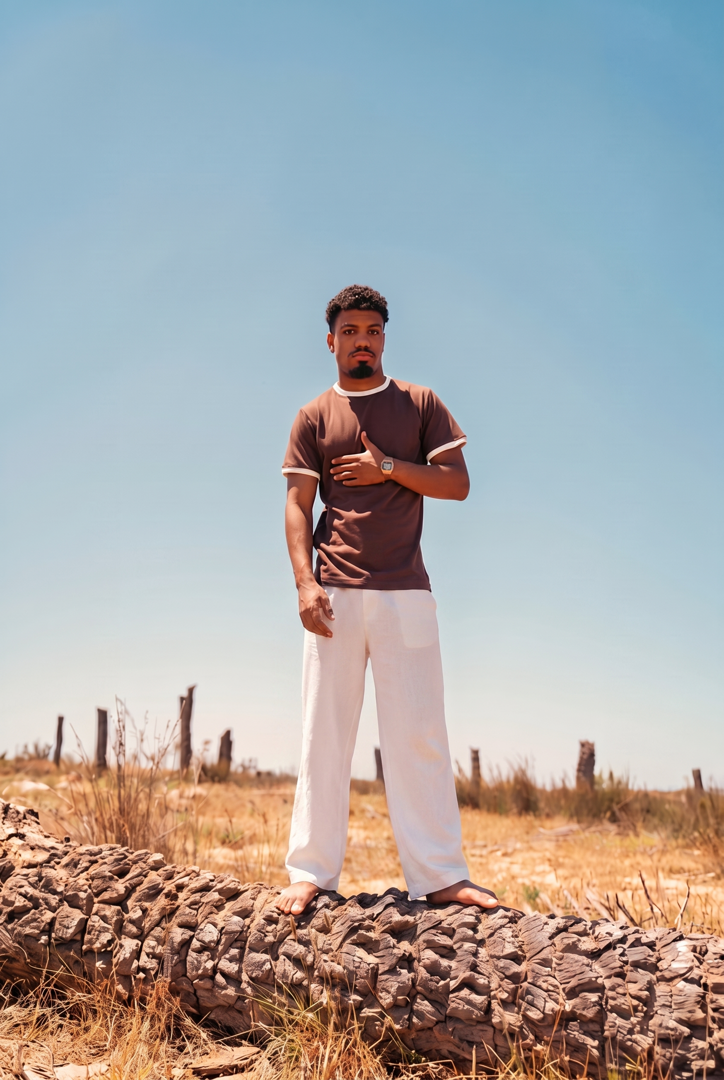 SET RINGER T-SHIRT + PANTALON KAMRAYA BLANC