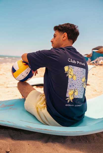 SET T-SHIRT AMALFI + SHORT RIÉE JAUNE