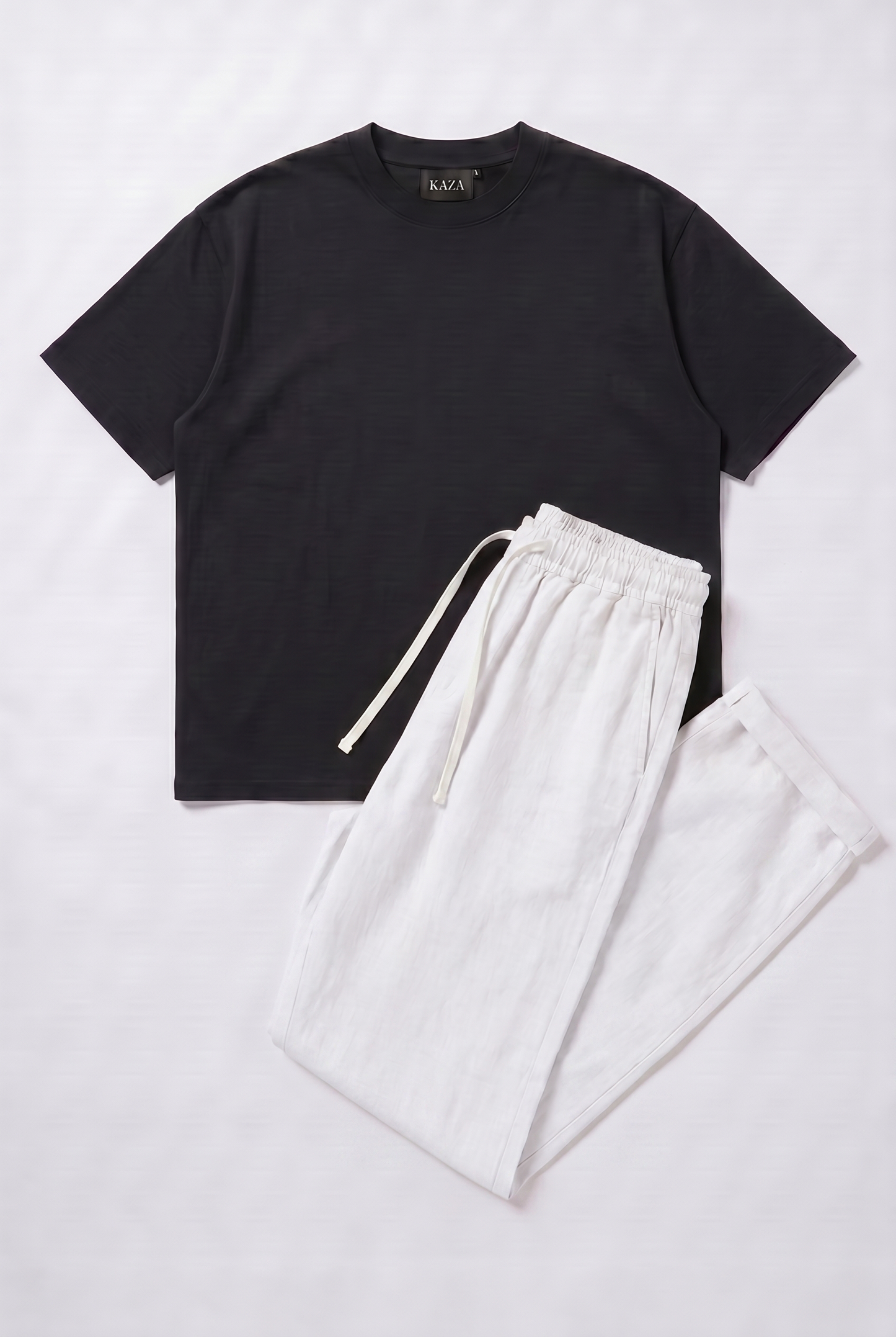 SET TSHIRT COTON OVERSIZED + KAMRAYA BLANC
