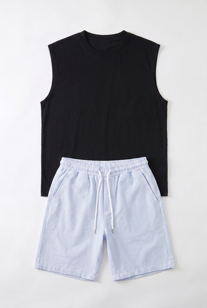 DÉBARDEUR + SHORT RIÉE BLUE