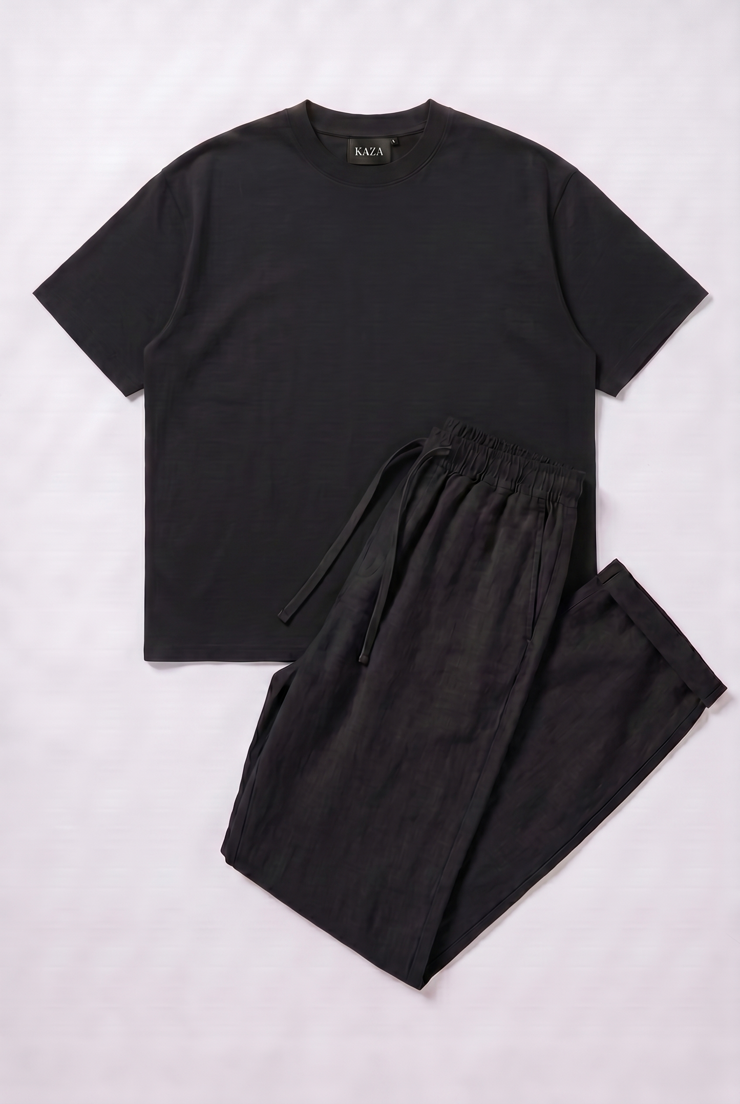 SET TSHIRT COTON OVERSIZED + KAMRAYA NOIR