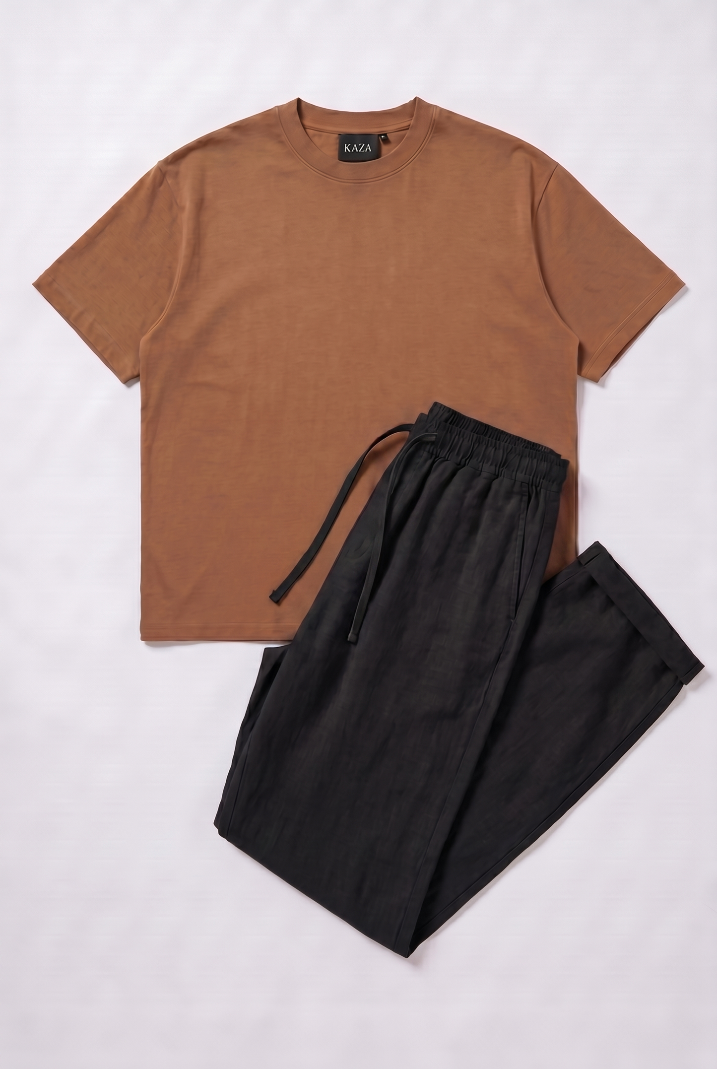 SET TSHIRT COTON OVERSIZED + KAMRAYA NOIR