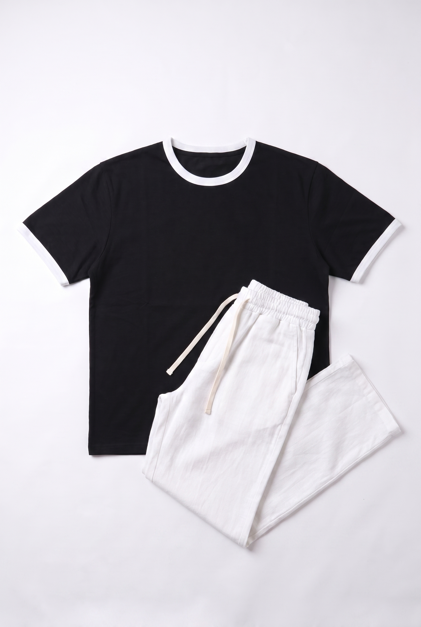 SET RINGER T-SHIRT + PANTALON KAMRAYA BLANC