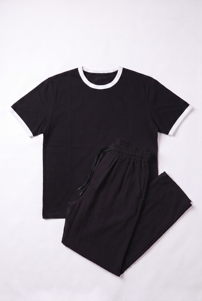 SET RINGER T-SHIRT + PANTALON KAMRAYA NOIR