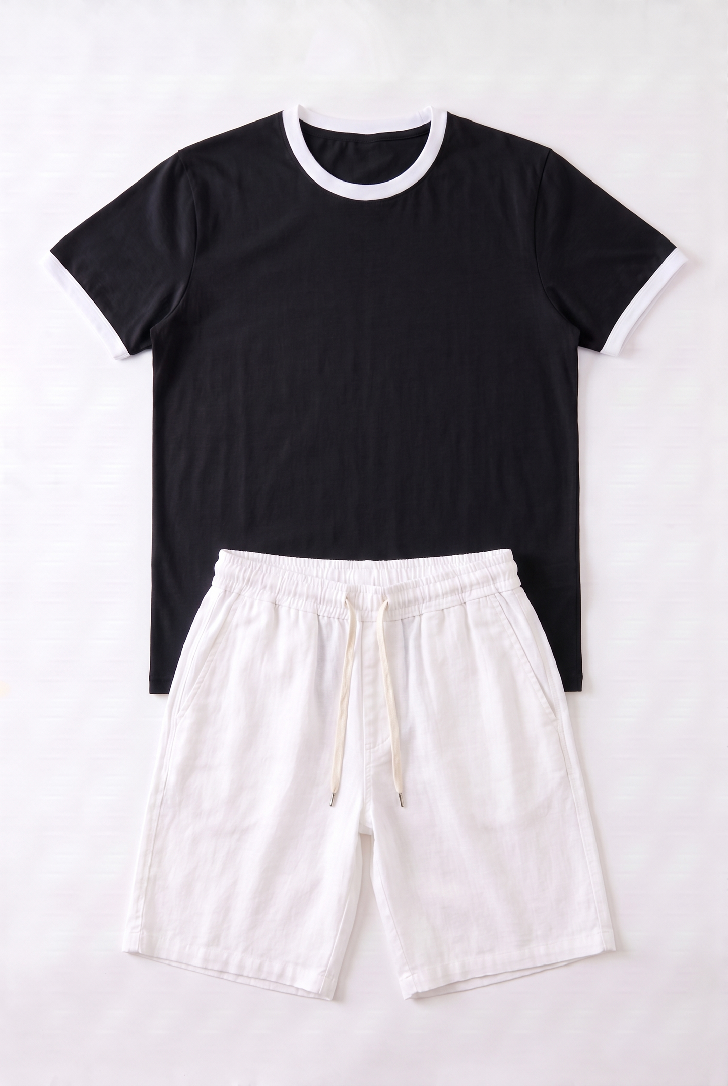 SET RINGER T-SHIRT + SHORT KAMRAYA BLANC