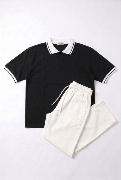 SET POLO + PANTA LINE BLANC