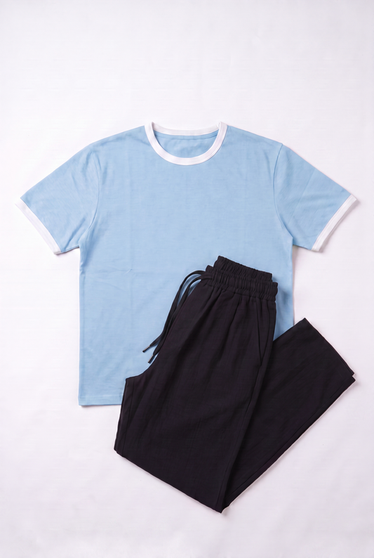 SET RINGER T-SHIRT + PANTALON KAMRAYA NOIR