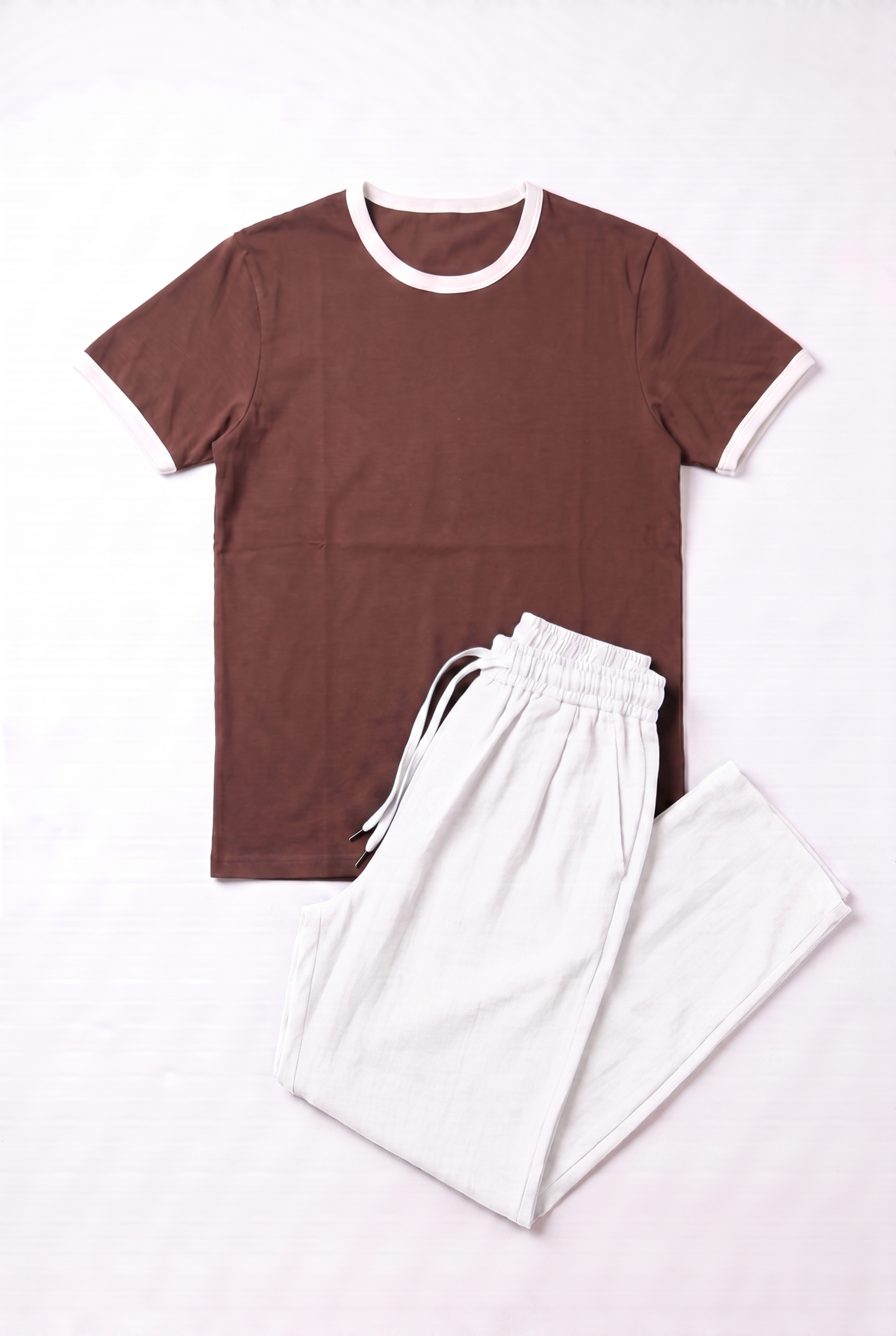 SET RINGER T-SHIRT + PANTALON KAMRAYA BLANC