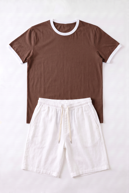 SET RINGER T-SHIRT + SHORT KAMRAYA BLANC