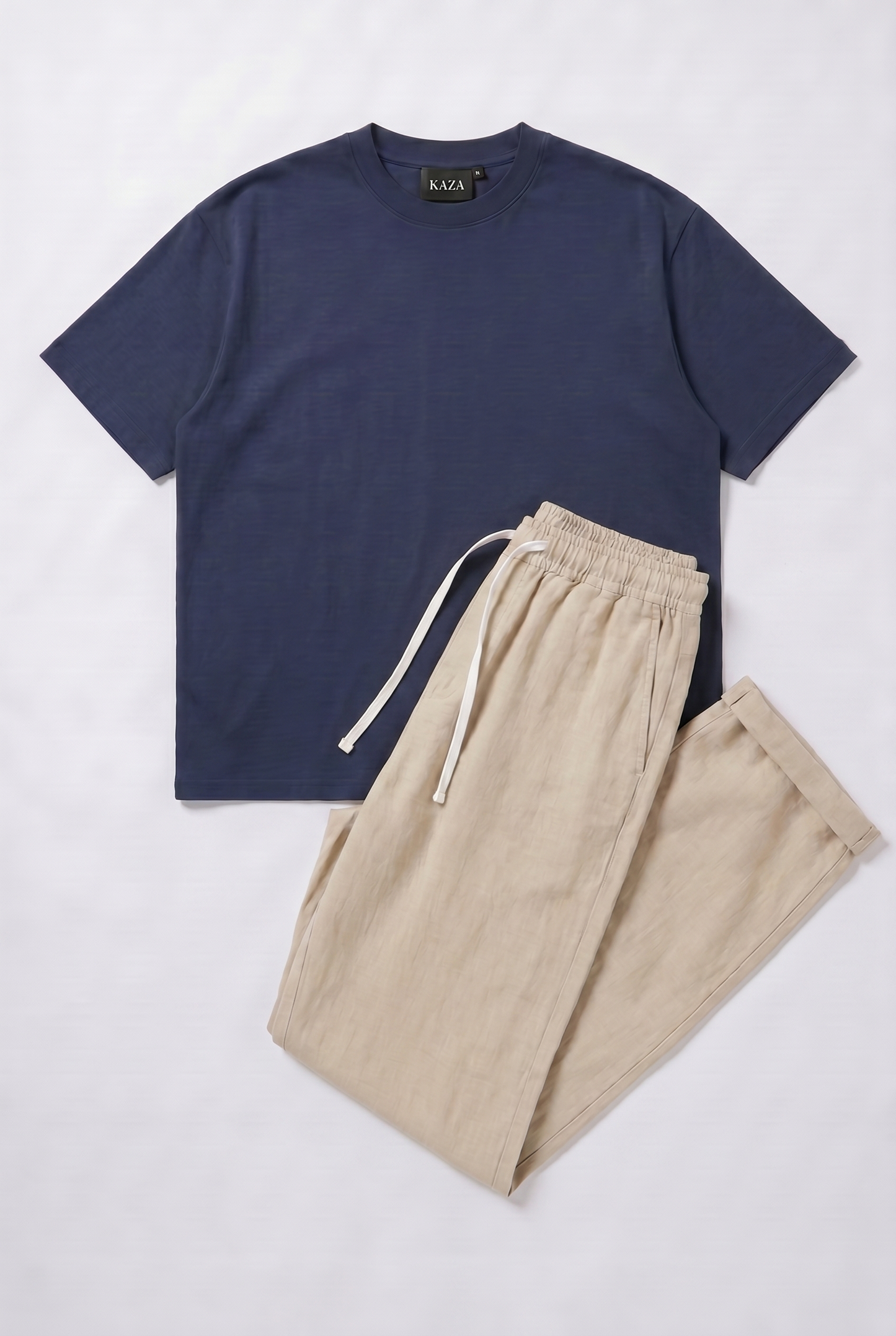 SET TSHIRT COTON OVERSIZED + KAMRAYA BEIGE