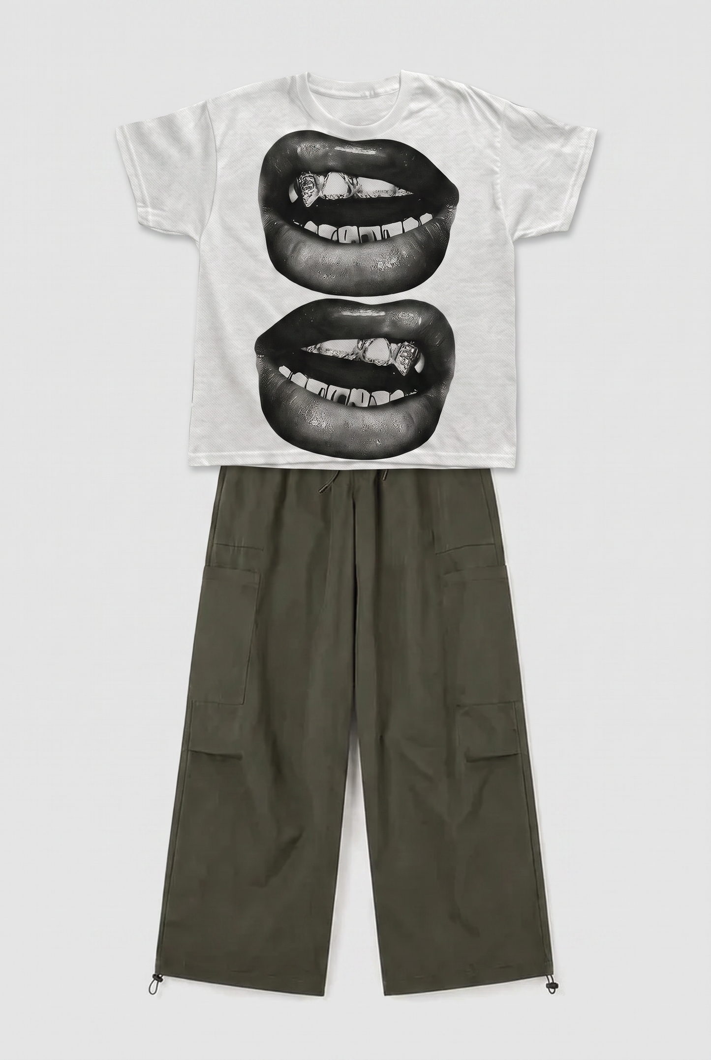 SET T-SHIRT IMPRIMÉ + PANTALON PARACHUTE