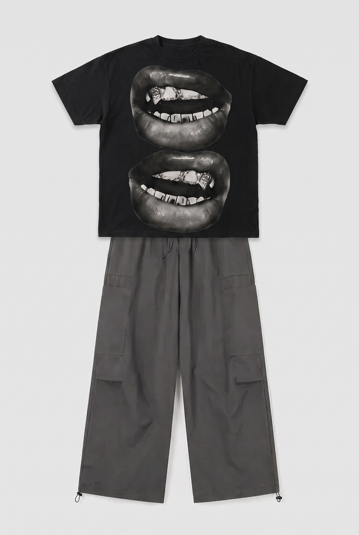 SET T-SHIRT IMPRIMÉ + PANTALON PARACHUTE