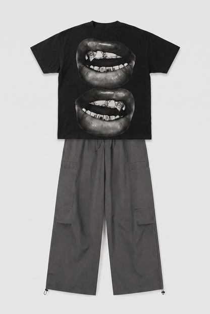 SET T-SHIRT IMPRIMÉ + PANTALON PARACHUTE