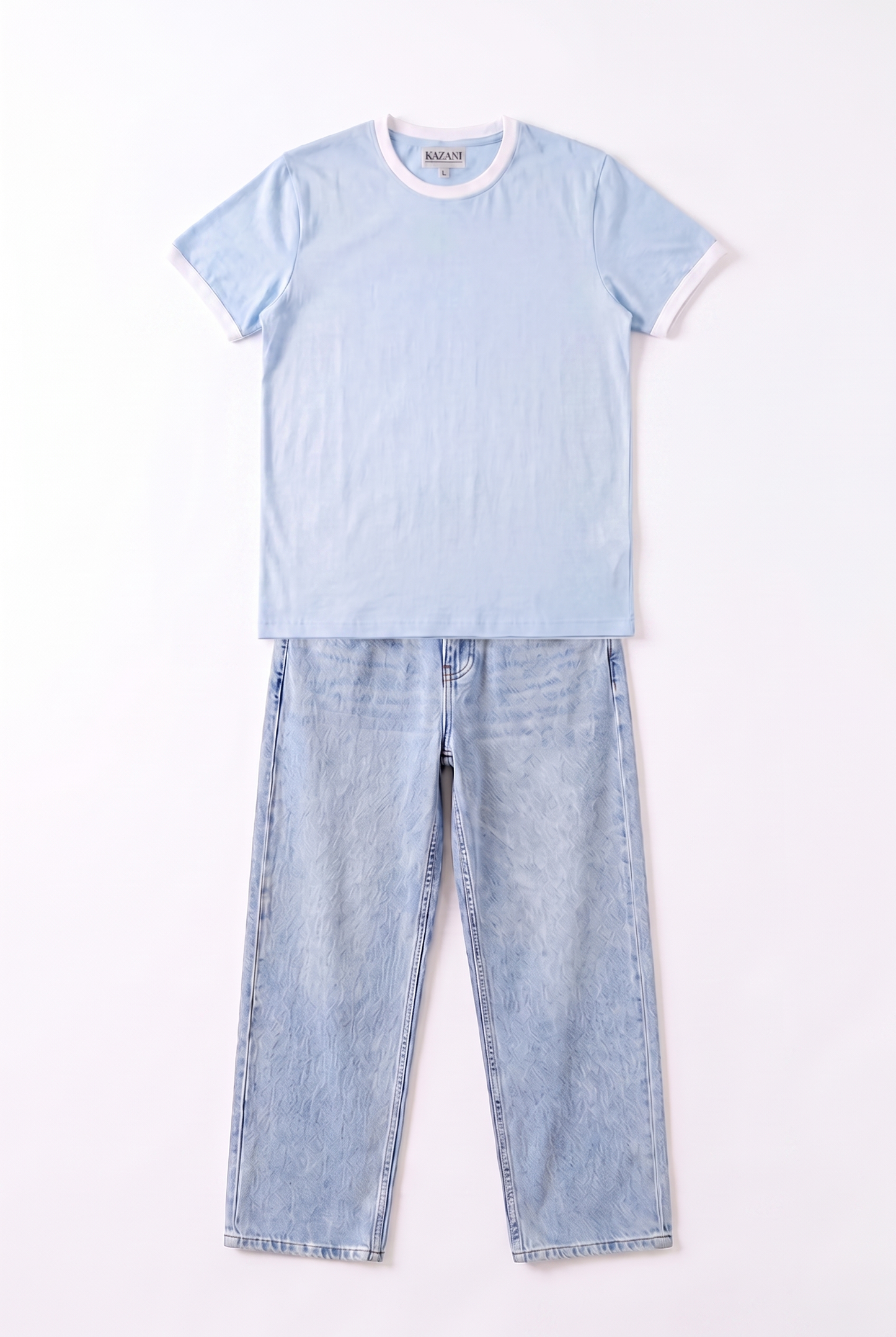 SET T-SHIRT RINGER + JEANS