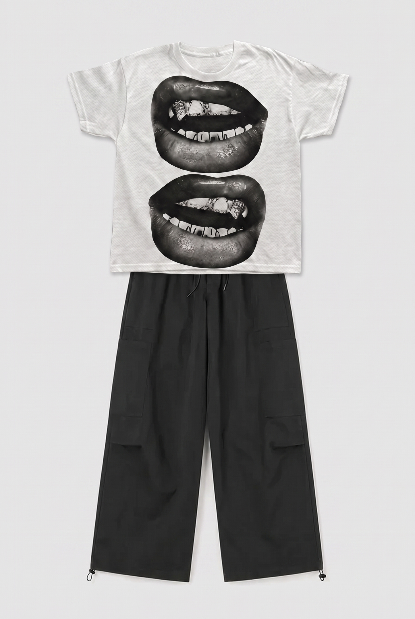 SET T-SHIRT IMPRIMÉ + PANTALON PARACHUTE