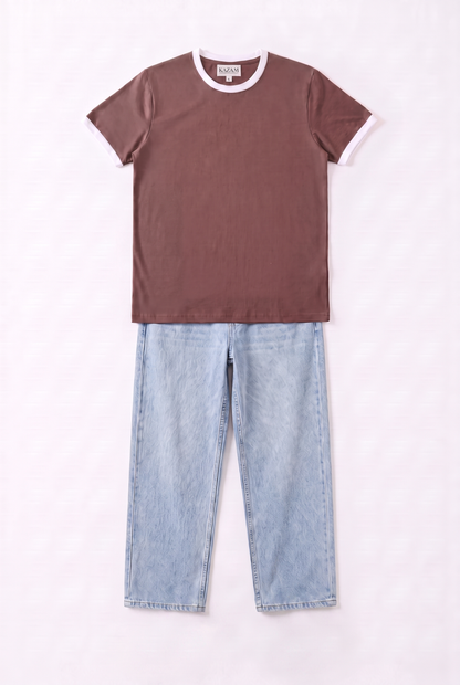SET T-SHIRT RINGER + JEANS