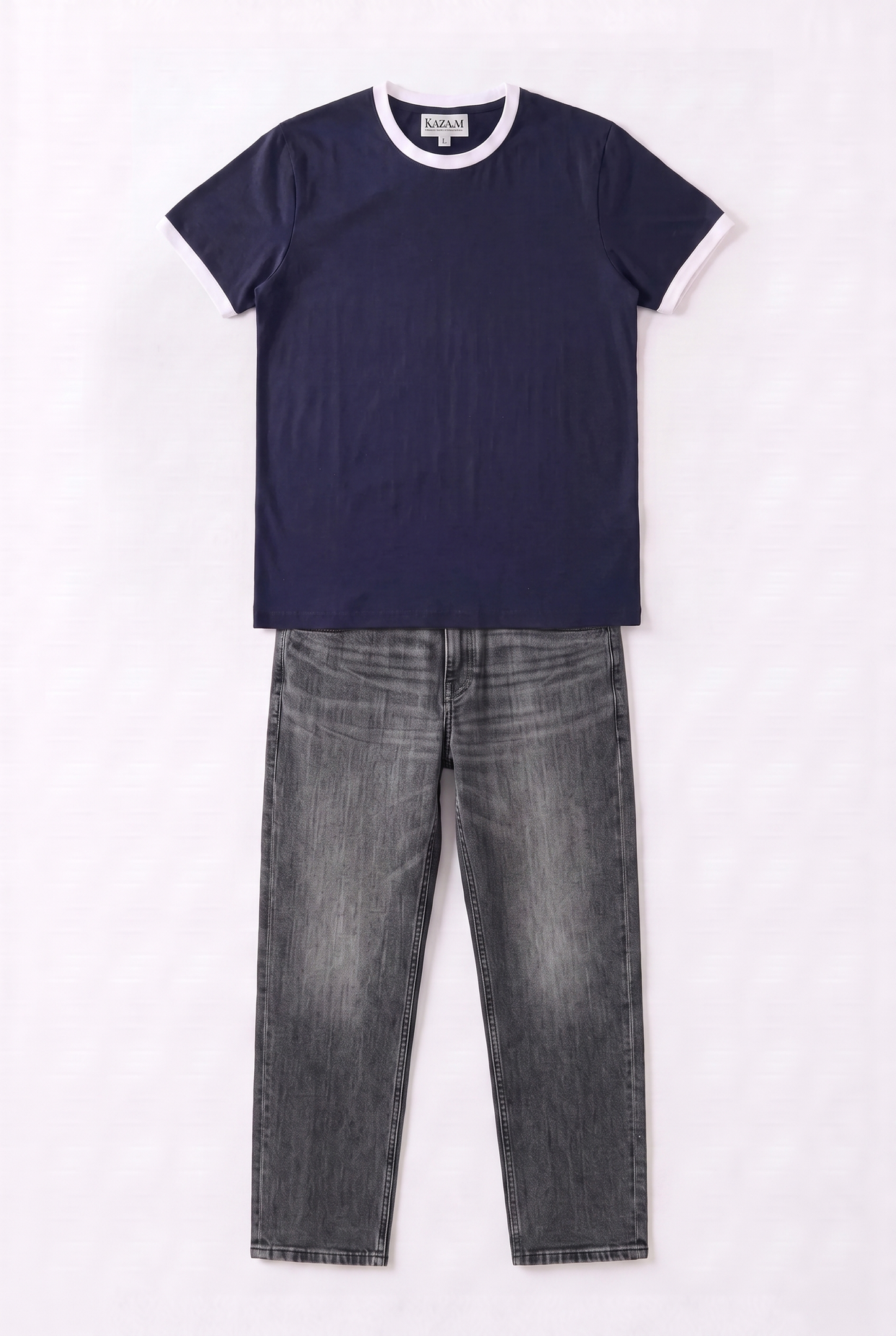 SET T-SHIRT RINGER + JEANS