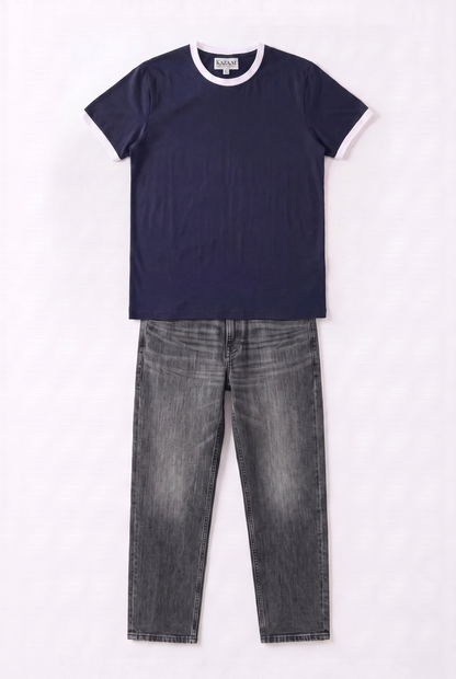 SET T-SHIRT RINGER + JEANS