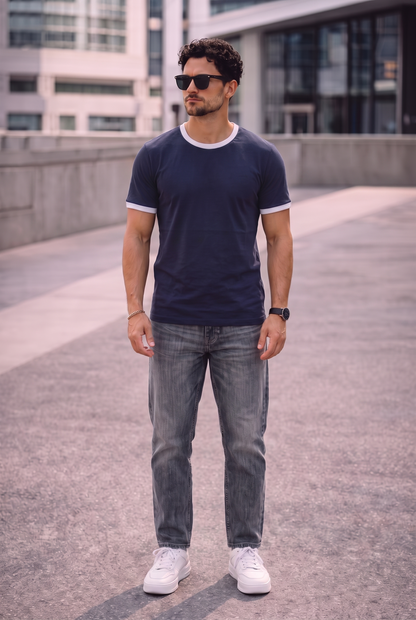 SET T-SHIRT RINGER + JEANS