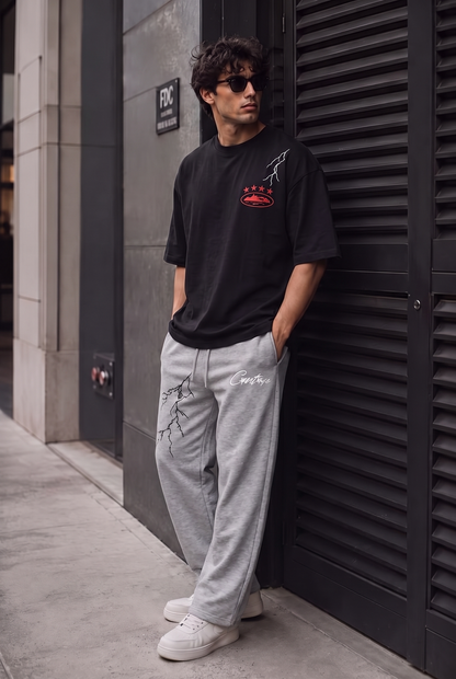 SET T-SHIRT NOIR CORTEZ + JOGGER GRIS