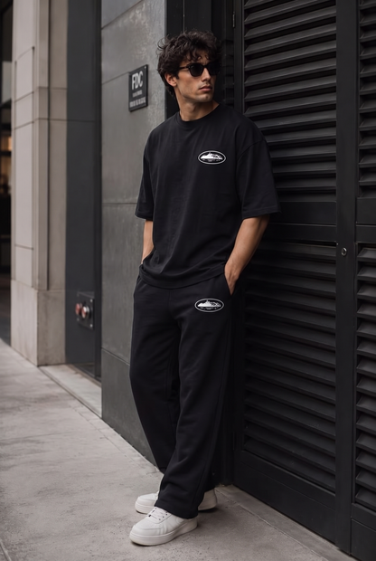 SET T-SHIRT NOIR CORTEZ + JOGGER NOIR