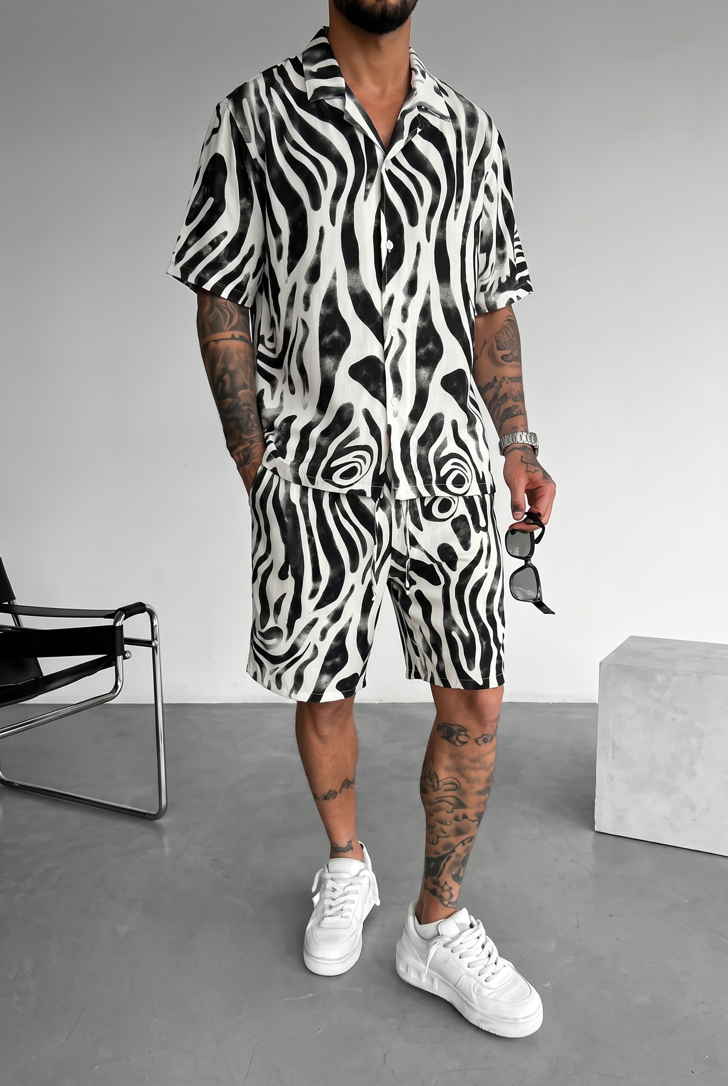 SET ZEBRA CHEMISE + SHORT