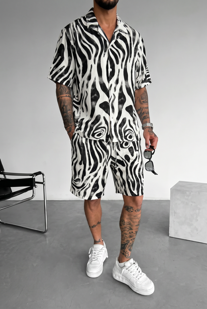 SET ZEBRA CHEMISE + SHORT
