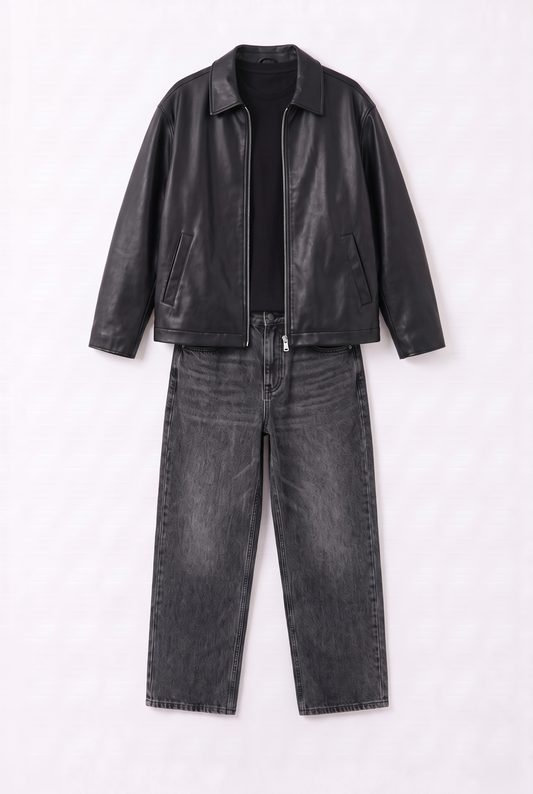 Tenue Leather Black Jacket Full Black