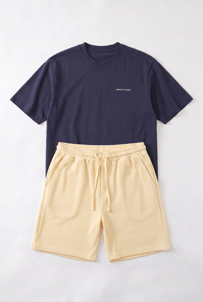SET T-SHIRT AMALFI + SHORT RIÉE JAUNE