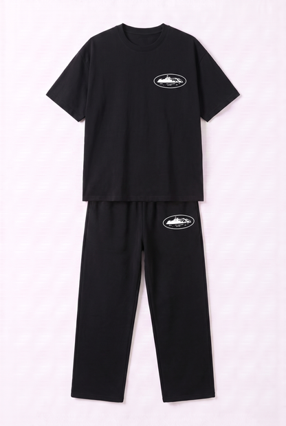 SET T-SHIRT NOIR CORTEZ + JOGGER NOIR