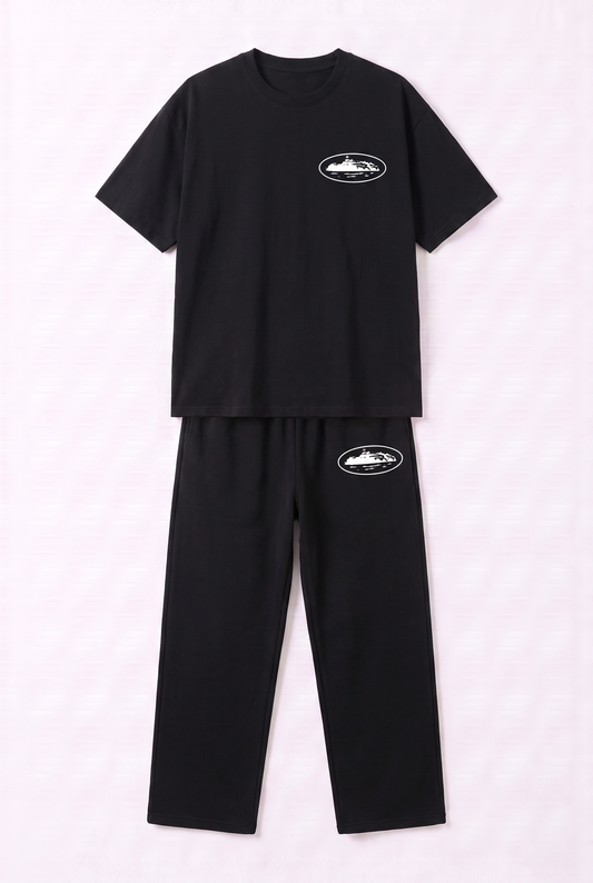 SET T-SHIRT NOIR CORTEZ + JOGGER NOIR