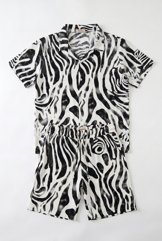 SET ZEBRA CHEMISE + SHORT