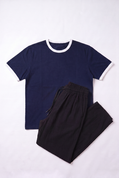 SET RINGER T-SHIRT + PANTALON KAMRAYA NOIR