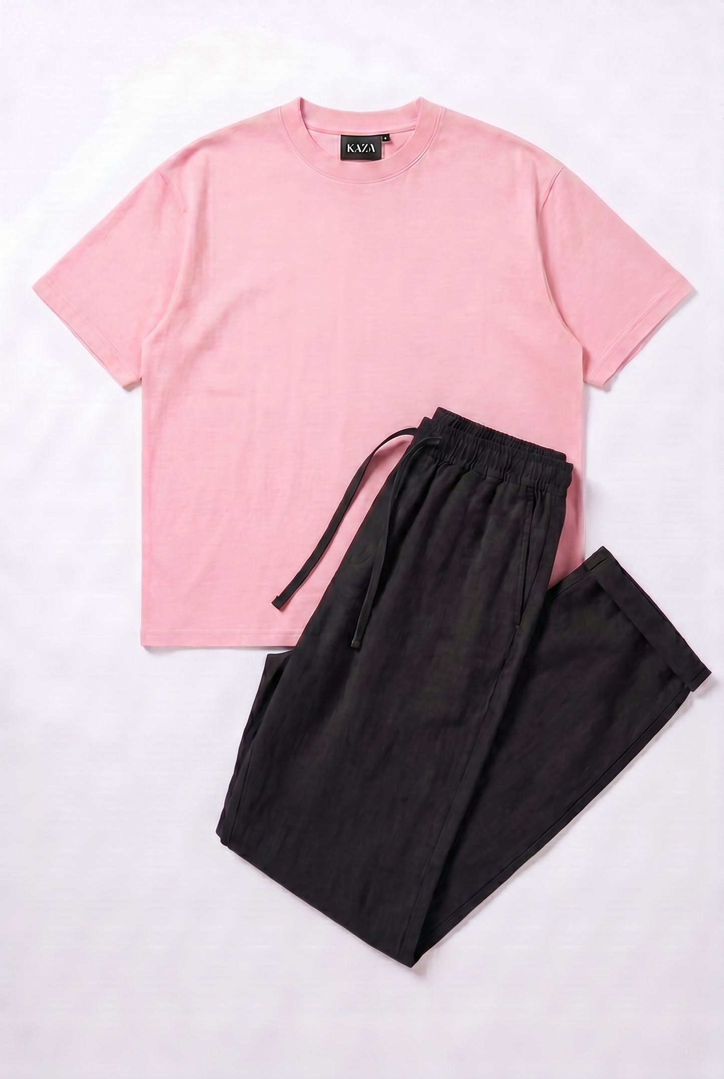SET TSHIRT COTON OVERSIZED + KAMRAYA NOIR