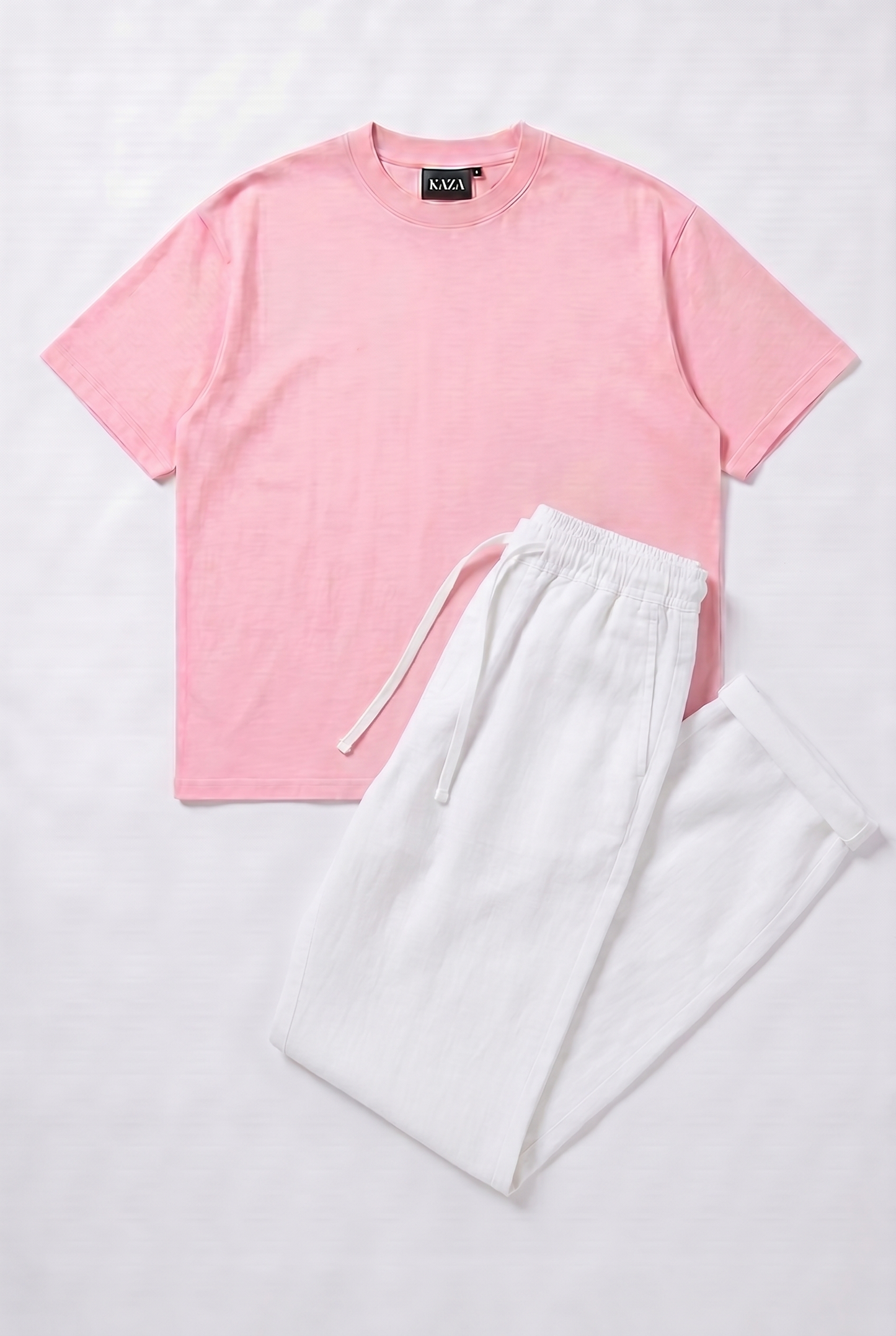 SET TSHIRT COTON OVERSIZED + KAMRAYA BLANC