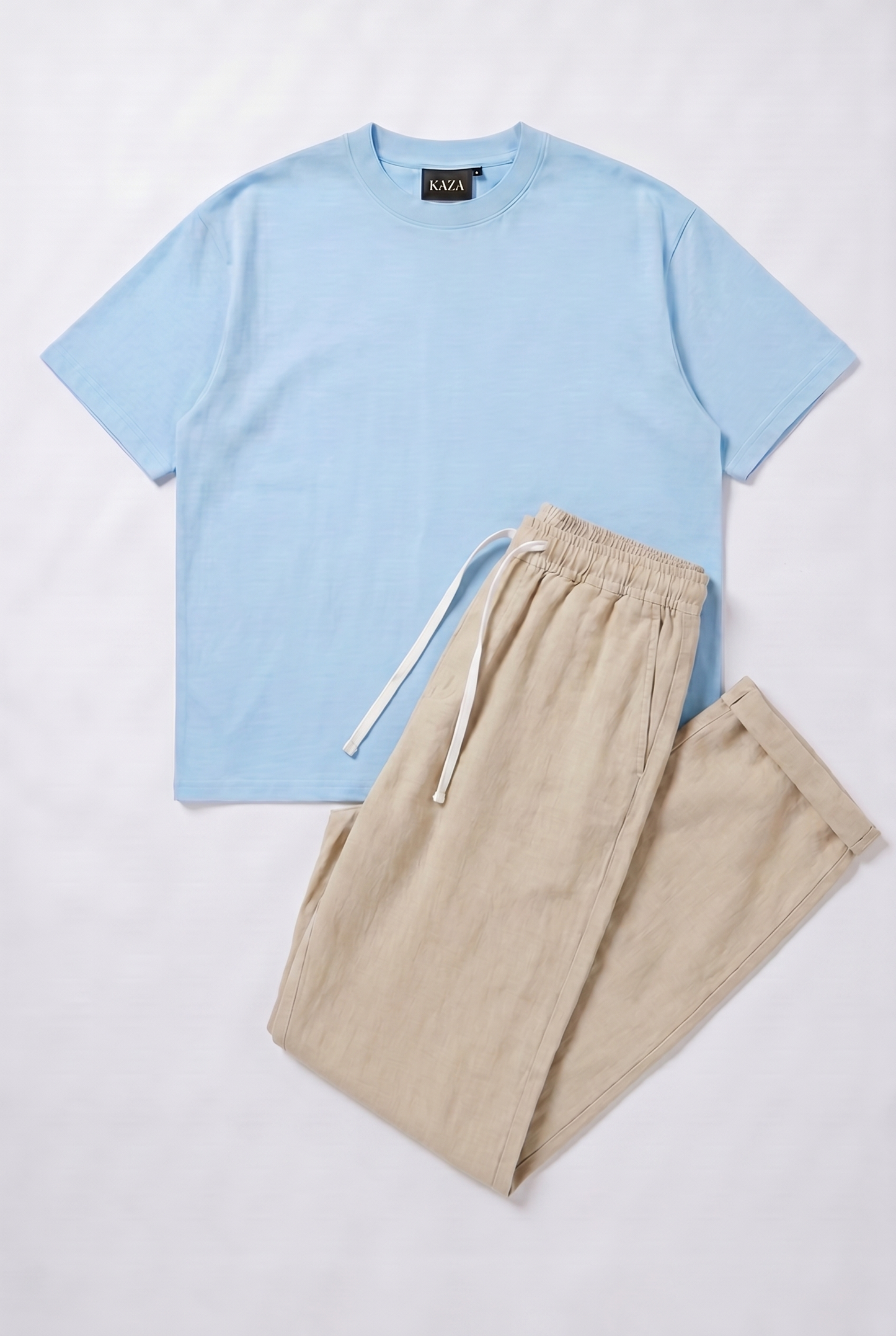 SET TSHIRT COTON OVERSIZED + KAMRAYA BEIGE
