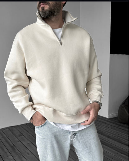 SWEAT COL ZIPPÉ BASIQUE