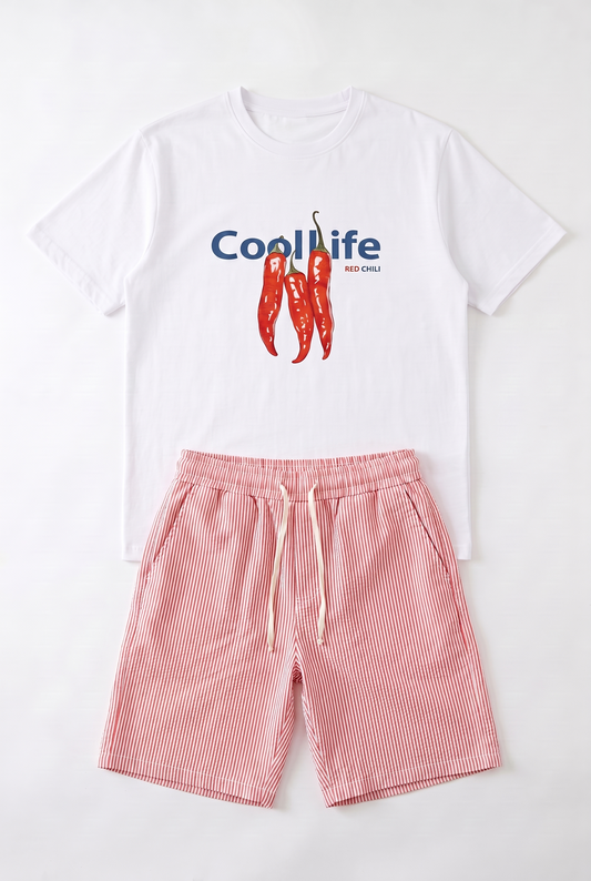 SET T-SHIRT SPICY LIFE + SHORT RIÉE ROSE