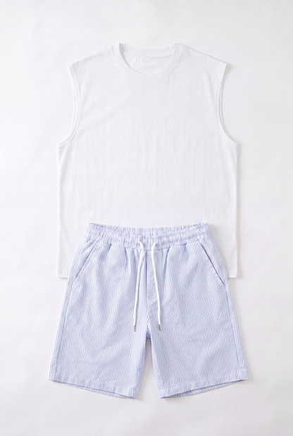 DÉBARDEUR + SHORT RIÉE BLUE