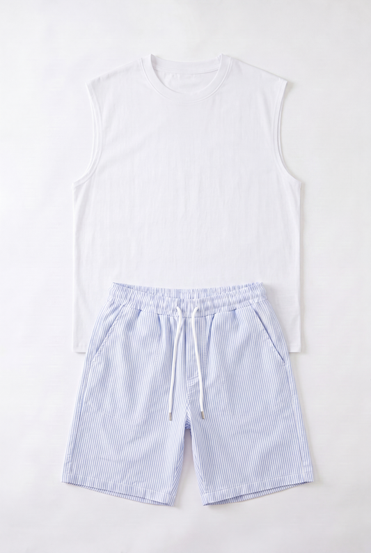 SET DÉBARDEUR + SHORT RIÉE BLUE