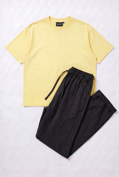 SET TSHIRT COTON OVERSIZED + KAMRAYA NOIR